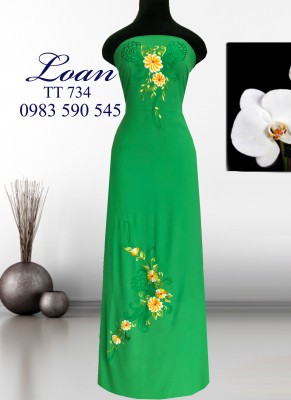 Vải áo dài thêu hoa-ADT150
