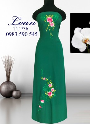 Vải áo dài thêu hoa-ADT152