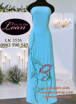Vải áo dài kết hoa rau Muống-ADK1693