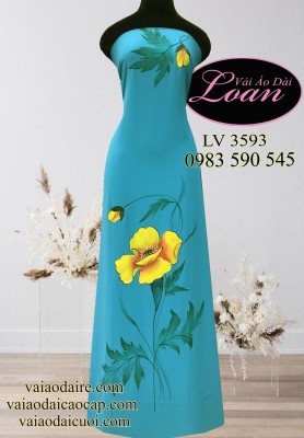 Vải áo dài vẽ hoa 3D-ADV1729