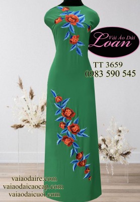 Vải áo dài thêu hoa-ADT1782