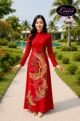 Áo dài kết chim hạc cao cấp-ADK2054
