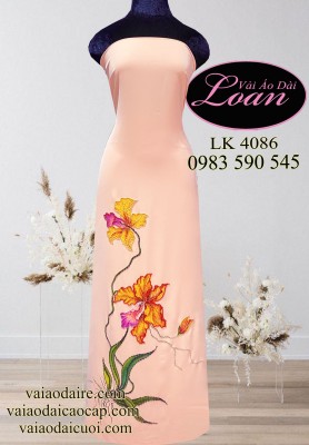 Vải áo dài kết hoa lan-ADK2056
