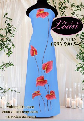 Vải áo dài kết hoa hồng môn-ADK2162