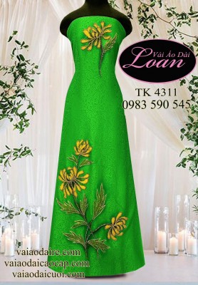 Vải áo dài kết hoa cúc-ADK2325