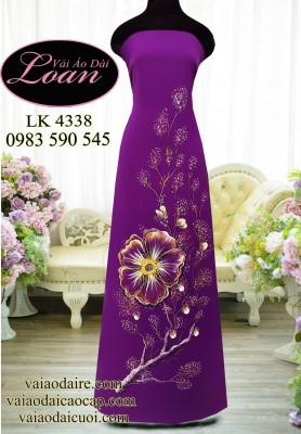 Vải áo dài vẽ hoa ảo-ADV2352