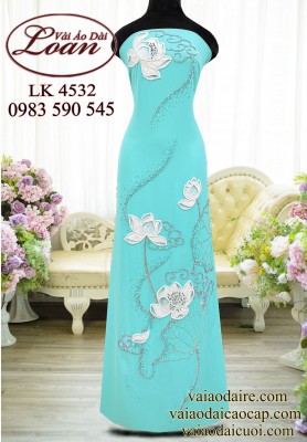 Vải áo dài kết pha lê cao cấp-ADK2462