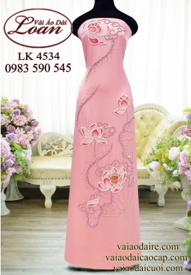 Vải áo dài kết pha lê cao cấp-ADK2464
