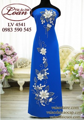 Vải áo dài hoa kết pha lê-ADK2469