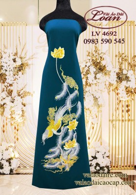 Vải áo dài thêu kết cao cấp-ADT2571