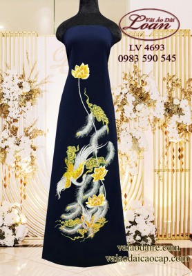 Vải áo dài thêu kết cao cấp-ADT2572