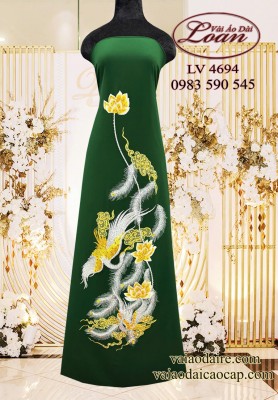 Vải áo dài thêu kết cao cấp-ADT2573