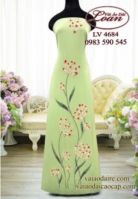 Vải áo dài kết hoa bồ công anh-ADK2575