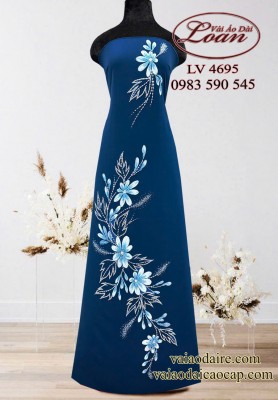 Vải áo dài vẽ kết hoa-ADK2578