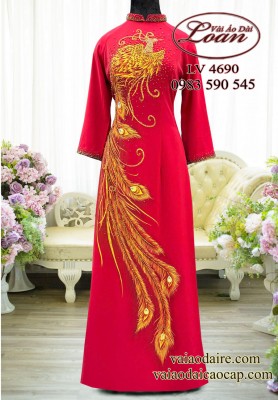 Vải áo dài chim phượng hoàng cao cấp-ADK2579