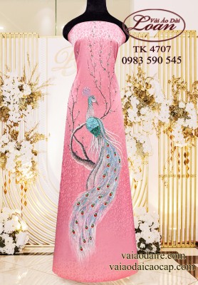 Vải áo dài kết chim công cao cấp-ADK2585