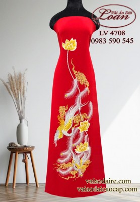 Vải áo dài thêu kết cao cấp-ADT2596