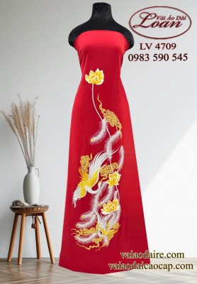 Vải áo dài thêu kết cao cấp-ADT2597