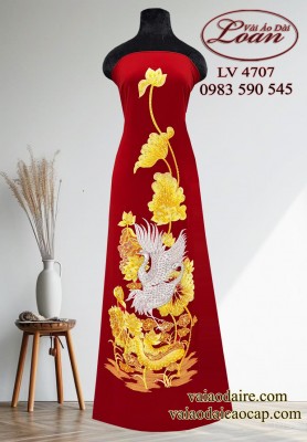 Vải áo dài thêu kết cao cấp-ADT2599