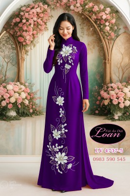 Vải áo dài kết hoa dây-ADK2611