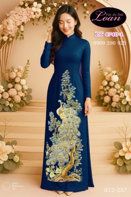 Vải áo dài thêu hoa sen-ADT2614
