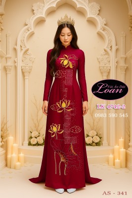 Vải áo dài kết hoa sen cao cấp-ADK2619
