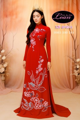 Vải áo dài kết cườm cao cấp-ADK2623