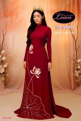 Vải áo dài kết cườm cao cấp-ADK2624