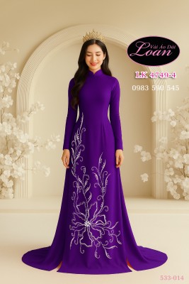 Vải áo dài kết pha lê cao cấp-ADK2626