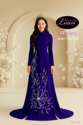 Vải áo dài kết pha lê cao cấp-ADK2626