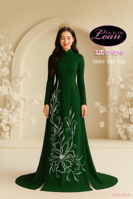 Vải áo dài kết pha lê cao cấp-ADK2626