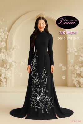 Vải áo dài kết pha lê cao cấp-ADK2626