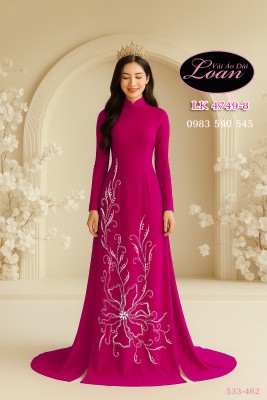Vải áo dài kết pha lê cao cấp-ADK2626