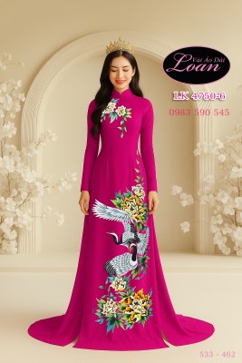 Vải áo dài kết pha lê cao cấp-ADV2628