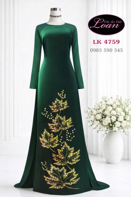 Vải áo dài kết pha lê đơn giản-ADK2631