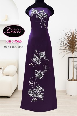 Vải áo dài kết pha lê đơn giản-ADK2632