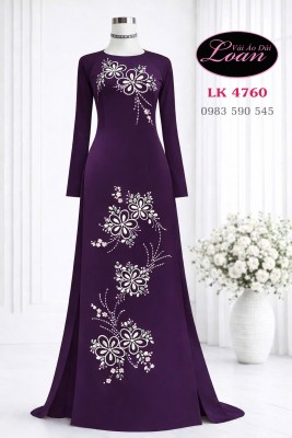 Vải áo dài kết pha lê đơn giản-ADK2632