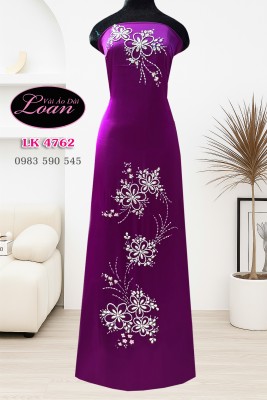 Vải áo dài kết pha lê đơn giản-ADK2634