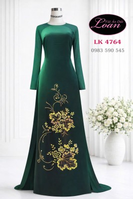 Vải áo dài kết pha lê đơn giản-ADK2636