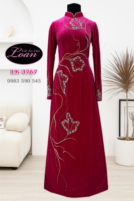 Vải áo dài kết pha lê cao cấp-ADK2639