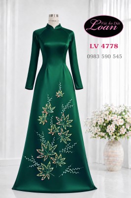 Vải áo dài kết pha lê sang trọng-ADK2649