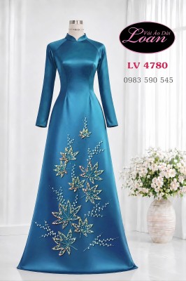 Vải áo dài kết pha lê sang trọng-ADK2651