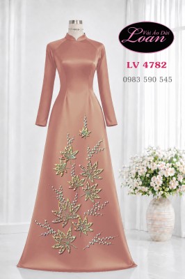 Vải áo dài kết pha lê sang trọng-ADK2653