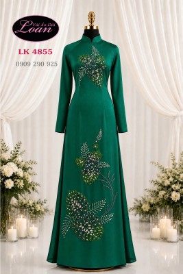 Vải áo dài kết pha lê cao cấp-ADK2701