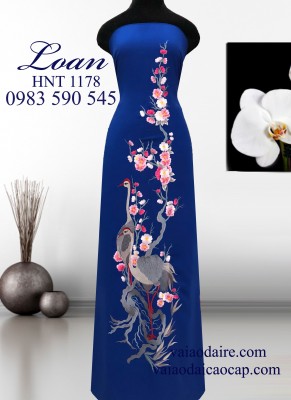 Vải áo dài Thái Tuấn thêu Hạc-ADT529