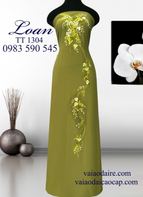 Vải áo dài thêu hoa dây-ADT665