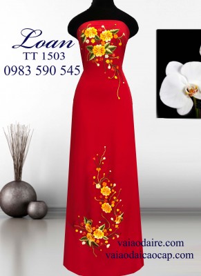 Vải áo dài thêu hoa-ADT750