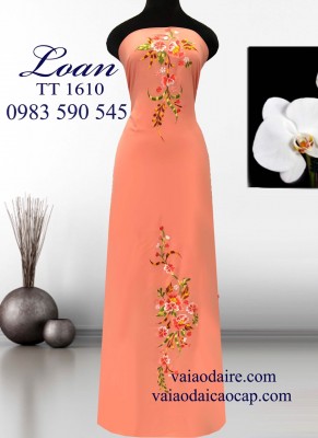 Vải áo dài thêu hoa-ADT858