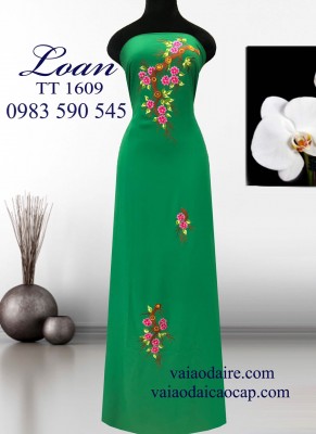 Vải áo dài thêu hoa-ADT860